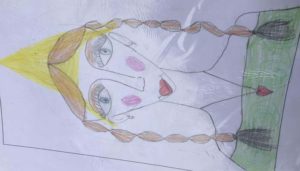 Смешной рисунок АВТОПОРТРЕТ (Диана 7 лет)